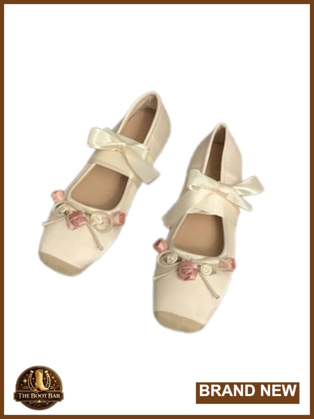 Women's Lace Up Ankle Strap Ballet Flats Floral Square Toe Dressy